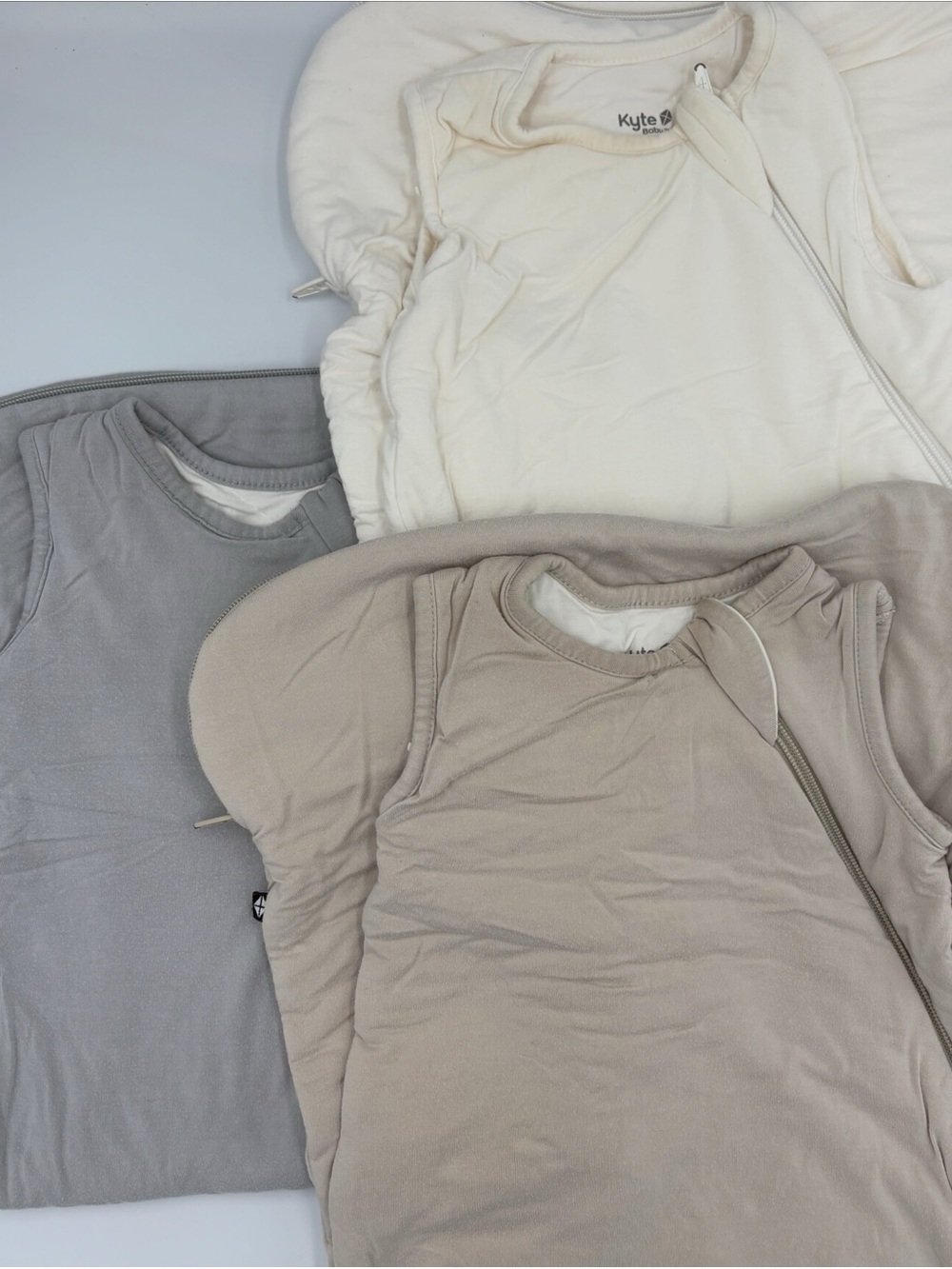 Kyte Baby Neutral Beige & Cream Kids Zip Sleep Sack - Soft Bamboo x 3